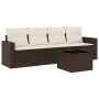 Set comedor de jardín 5 piezas y cojines ratán sintético marrón by , Modular outdoor sofas - Ref: Foro24-3251030, Price: 335,...
