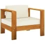 Gartenmöbel 7 Stück Kissen weiß cremefarbenes Akazienholz von vidaXL, Gartensets - Ref: Foro24-3057936, Preis: 882,15 €, Raba...