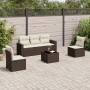 Set sofás de jardín 6 piezas y cojines ratán sintético marrón von , Modulare Sofas für den Außenbereich - Ref: Foro24-3251140...