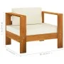 Gartenmöbel 7 Stück Kissen weiß cremefarbenes Akazienholz von vidaXL, Gartensets - Ref: Foro24-3057936, Preis: 882,15 €, Raba...