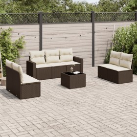 Set sofás de jardín 8 piezas y cojines ratán sintético marrón von , Gartensets - Ref: Foro24-3218833, Preis: 476,05 €, Rabatt: %