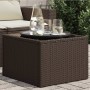 Mesa de jardín superficie cristal ratán PE marrón 55x55x37 cm by , Garden tables - Ref: Foro24-366207, Price: 57,63 €, Discou...