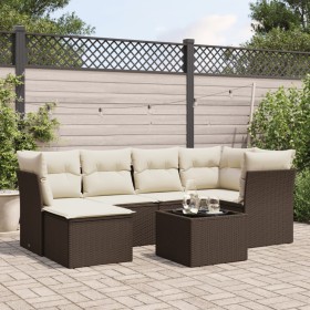 7-teilige Gartensofagarnitur mit braunen PE-Rattankissen von , Gartensets - Ref: Foro24-3217963, Preis: 417,30 €, Rabatt: %