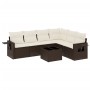7-piece garden sofa set with brown PE rattan cushions by , Garden sets - Ref: Foro24-3252560, Price: 477,04 €, Discount: %