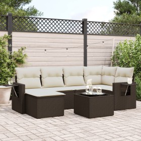 Juego de sofás de jardín 7 piezas con cojines ratán PE marrón von , Gartensets - Ref: Foro24-3252810, Preis: 461,95 €, Rabatt: %