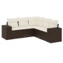 Set comedor de jardín 5 piezas y cojines ratán sintético marrón de , Conjuntos de jardín - Ref: Foro24-3254890, Precio: 379,8...
