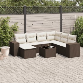 Set sofás de jardín 8 piezas y cojines ratán sintético marrón by , Garden sets - Ref: Foro24-3254050, Price: 510,08 €, Discou...