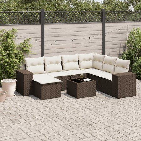 Set sofás de jardín 8 piezas y cojines ratán sintético marrón by , Garden sets - Ref: Foro24-3254050, Price: 510,08 €, Discou...