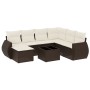 Set sofás de jardín 8 piezas y cojines ratán sintético marrón by , Garden sets - Ref: Foro24-3254050, Price: 510,08 €, Discou...