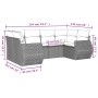 Set sofás de jardín 6 piezas y cojines ratán sintético marrón