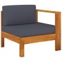Gartenmöbel 7-teilig mit dunkelgrauen Akazienholzkissen von vidaXL, Gartensets - Ref: Foro24-3057956, Preis: 962,43 €, Rabatt: %