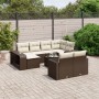 Set de sofás de jardín 11 pzas cojines ratán sintético marrón von , Modulare Sofas für den Außenbereich - Ref: Foro24-3261303...