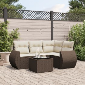 5-piece garden dining set and cushions synthetic rattan brown by , Garden sets - Ref: Foro24-3253660, Price: 370,53 €, Discou...