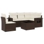 Set sofás de jardín 6 piezas y cojines ratán sintético marrón by , Garden sets - Ref: Foro24-3252520, Price: 420,32 €, Discou...