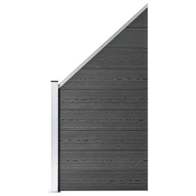 WPC-Zaunplatte schwarz 95x(105-180) cm von vidaXL, Zaunpaneele - Ref: Foro24-148974, Preis: 114,66 €, Rabatt: %
