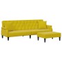 Sofá cama 2 plazas con almohadas taburete terciopelo amarillo by , Sofas - Ref: Foro24-3216223, Price: 335,12 €, Discount: %