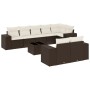 Set of 9 garden sofas and cushions synthetic rattan brown by , Garden sets - Ref: Foro24-3255170, Price: 644,76 €, Discount: %