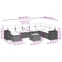 Set mit 9 Gartensofas und Kissen Kunstrattan braun von , Gartensets - Ref: Foro24-3255310, Preis: 560,05 €, Rabatt: %