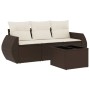 Set mit 4 Gartensofas und Kissen Kunstrattan braun von , Gartensets - Ref: Foro24-3221072, Preis: 279,15 €, Rabatt: %
