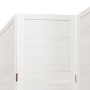 Biombo separador de 4 paneles madera maciza Paulownia blanco de , Divisores de ambientes - Ref: Foro24-358836, Precio: 135,80...