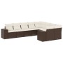 Set de sofás de jardín 9 pzas y cojines ratán sintético marrón de , Conjuntos de jardín - Ref: Foro24-3223042, Precio: 594,45...