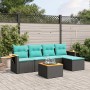 Set de sofás de jardín 6 pzas con cojines ratán sintético negro von , Gartensets - Ref: Foro24-3226764, Preis: 436,52 €, Raba...