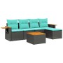 Set de sofás de jardín 6 pzas con cojines ratán sintético negro von , Gartensets - Ref: Foro24-3226764, Preis: 436,52 €, Raba...