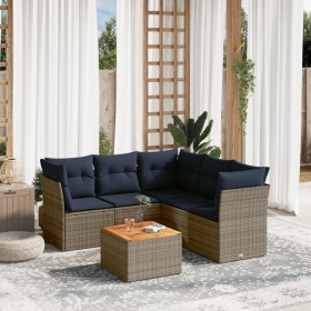 Set of 6 garden sofas with cushions synthetic rattan gray by , Garden sets - Ref: Foro24-3255970, Price: 440,79 €, Discount: %
