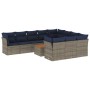 Set of 11 garden sofas and cushions synthetic rattan gray by , Garden sets - Ref: Foro24-3256173, Price: 794,73 €, Discount: %