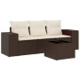 Set de sofás de jardín 4 pzas y cojines ratán sintético marrón von , Modulare Sofas für den Außenbereich - Ref: Foro24-322227...
