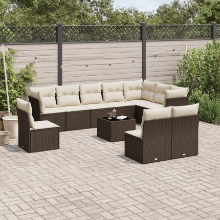 Set Gartensofas 11 Stück Kissen synthetisches Rattan braun von , Gartensets - Ref: Foro24-3217813, Preis: 674,01 €, Rabatt: %