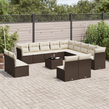 Set sofás de jardín 14 pzas con cojines ratán sintético marrón by , Garden sets - Ref: Foro24-3218503, Price: 928,78 €, Disco...