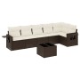 7-teilige Gartensofagarnitur mit braunen PE-Rattankissen von , Gartensets - Ref: Foro24-3220202, Preis: 468,49 €, Rabatt: %