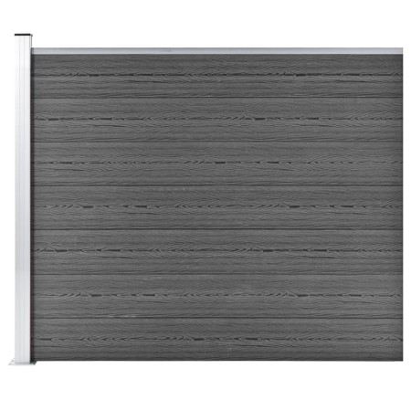Black WPC fence panel 175x146 cm by vidaXL, fence panels - Ref: Foro24-148985, Price: 206,98 €, Discount: %