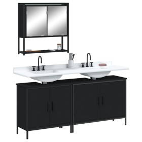 3 pcs bathroom furniture set plywood black by , Bathroom furniture - Ref: Foro24-3214670, Price: 158,68 €, Discount: %