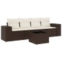 Set comedor de jardín 5 piezas y cojines ratán sintético marrón by , Garden sets - Ref: Foro24-3254630, Price: 338,64 €, Disc...