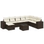 Set of 9 garden sofas and cushions synthetic rattan brown by , Garden sets - Ref: Foro24-3264529, Price: 571,29 €, Discount: %
