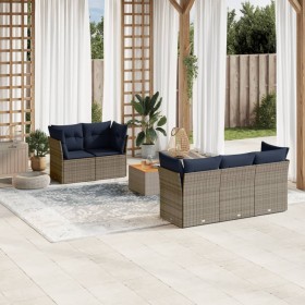 Set of 6 garden sofas with cushions synthetic rattan gray by , Garden sets - Ref: Foro24-3255816, Price: 459,80 €, Discount: %