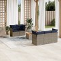 Set of 6 garden sofas with cushions synthetic rattan gray by , Garden sets - Ref: Foro24-3255816, Price: 459,80 €, Discount: %