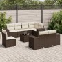 Set of 9 garden sofas and cushions synthetic rattan brown by , Garden sets - Ref: Foro24-3222852, Price: 656,36 €, Discount: %