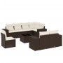 Set of 9 garden sofas and cushions synthetic rattan brown by , Garden sets - Ref: Foro24-3222852, Price: 656,36 €, Discount: %