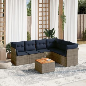 Set de sofás de jardín 7 pzas con cojines ratán sintético gris de , Conjuntos de jardín - Ref: Foro24-3255991, Precio: 512,23...