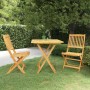 Comedor de jardín plegable 3 piezas madera maciza de acacia