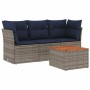 Set de sofás de jardín 4 pzas con cojines ratán sintético gris von , Gartensets - Ref: Foro24-3255802, Preis: 285,25 €, Rabat...