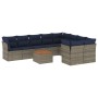 Set of 10 garden sofas with cushions synthetic rattan gray by , Garden sets - Ref: Foro24-3256152, Price: 715,42 €, Discount: %
