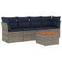 Set of 5 garden sofas with cushions synthetic rattan gray by , Garden sets - Ref: Foro24-3255809, Price: 347,79 €, Discount: %