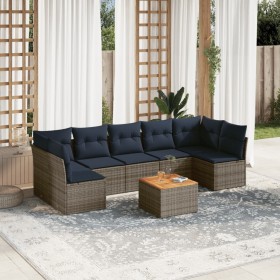Set of 8 garden sofas with cushions synthetic rattan gray by , Garden sets - Ref: Foro24-3255907, Price: 545,75 €, Discount: %