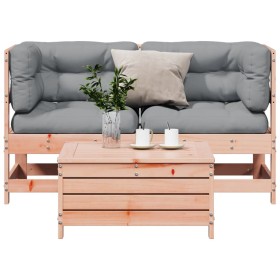 Set of 3 garden sofas and Douglas fir wood cushions by , Garden sets - Ref: Foro24-3250758, Price: 345,78 €, Discount: %