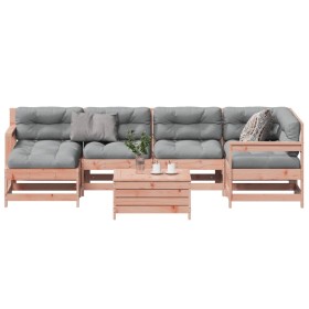 Juego de muebles jardín 7 pzas y cojines madera abeto Douglas de , Conjuntos de jardín - Ref: Foro24-3250946, Precio: 636,71 ...
