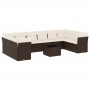 Set of garden sofas 11 pcs cushions synthetic rattan brown by , Garden sets - Ref: Foro24-3218213, Price: 714,51 €, Discount: %